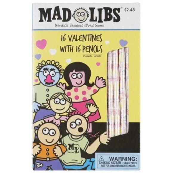 Way to Celebrate 16CT MadLib Valentine Exchange Cards with Pencils - Picture 1 of 12